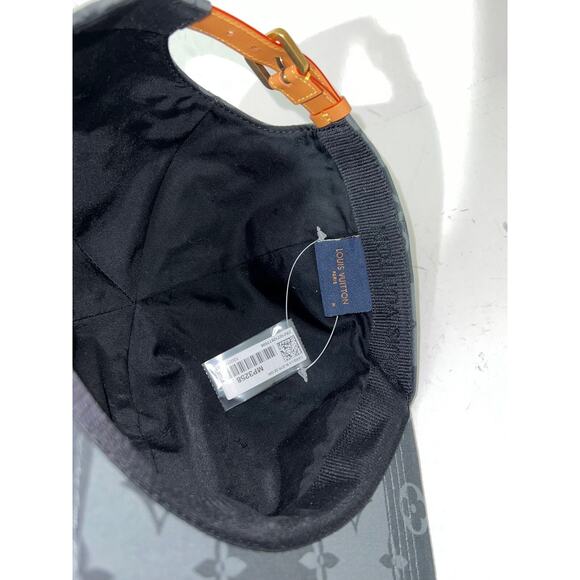 Louis Vuitton Nigo LV Made Black Grey Stripe Logo Sun Cap Baseball Hat 58cm M - Picture 9 of 9